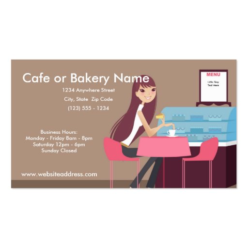 At the Cafe/Pastry Shop Business Cards (front side)