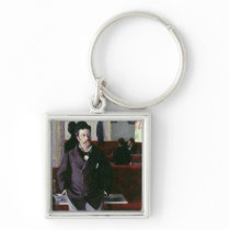 At the Cafe, Rouen, 1880 Key Chain