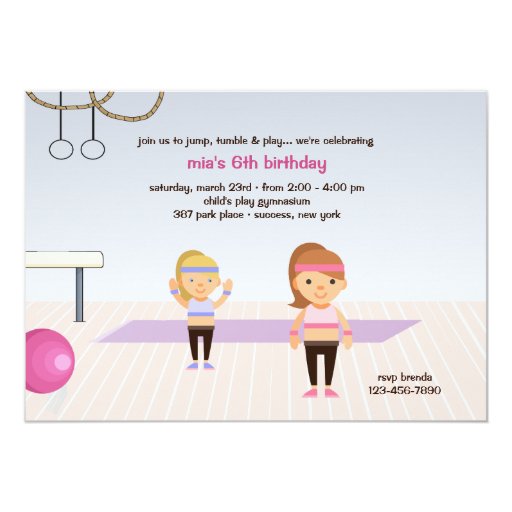 At The Gym Birthday Party Invitation | Zazzle