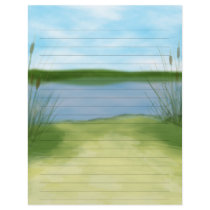 at the lake pretty landscape design personalized letterhead