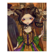 At the Masquerade Ball gothic mardi gras Art Print by strangeling At the Masquerade Ball gothic mardi gras Art Print
