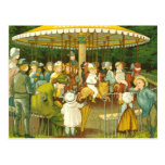 At The Merry Go Round Post Card