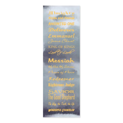 at the name of Jesus... Bookmark Business Card Template (front side)