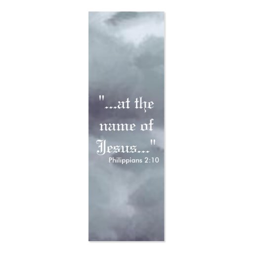 at the name of Jesus... Bookmark Business Card Template (back side)