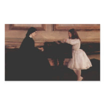 At the piano by James Abbott McNeill Whistler Rectangular Stickers