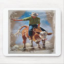 AT THE RODEO: PASTEL ART MOUSE PAD mousepads