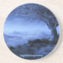 winter, world&#39;s, edge, tree, clouds, snow, desktop wallpaper, Coaster with custom graphic design