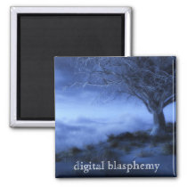 tree, hillside, winter, snow, desktop wallpaper, Magnet med brugerdefineret grafisk design