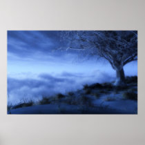 ice, tree, clouds, winter, grass, sky, blue, nature posters, desktop wallpaper, Poster with custom graphic design