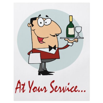 at your service funny butler character flyer by super_shop