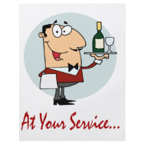 at your service funny butler character flyer