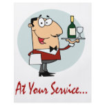 at your service funny butler character flyers