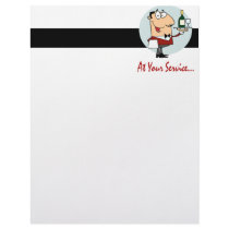 at your service funny butler character letterhead template