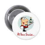 at your service funny butler character pins
