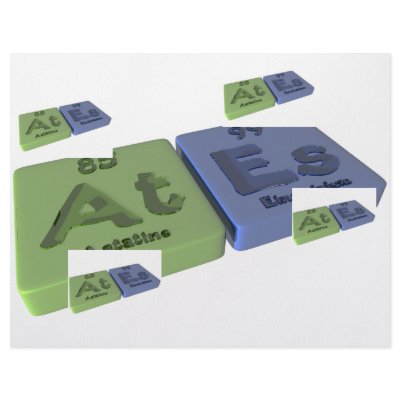 Ates as At Astatine and Es Einsteinium Personalized Letterhead by ChemicalWords
