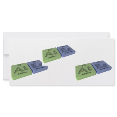 Ates as At Astatine and Es Einsteinium Customized Rack Card by ChemicalWords