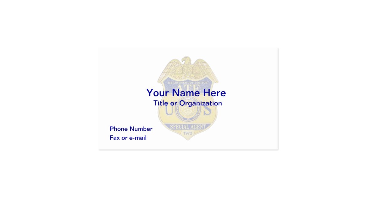 ATF Badge Business Card Zazzle