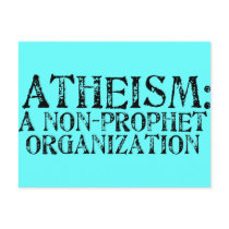 Atheism: A Non-Prophet Organization postcards by GenepoolDesign Atheism: A Non-Prophet Organization postcards