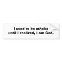 Atheism-God sticker bumper stickers by Aliceandthegarys Atheism-God sticker bumper stickers