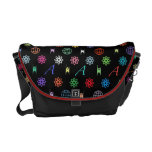 Atheism Monogram (bright on black) Messenger Bags messenger bags