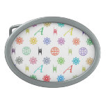 Atheism Monogram (bright on White) Belt Buckle belt buckles