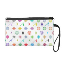 Atheism Monogram (bright on white) Wristlet Bag
