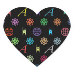 Atheism Monogram (on Black) Stickers stickers