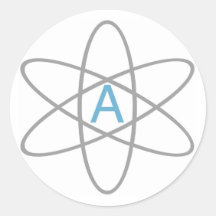 Atheist Atom - Helvetica Sticker