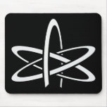 Atheist Atom (White on Black) Mousepad
