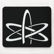 Atheist Atom (White on Black) mousepads