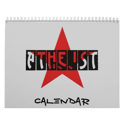 Atheist Black, Gray and Red Calendar by godless_heathen