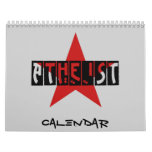 Atheist Black, Gray and Red Calendar