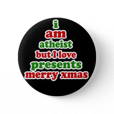 Atheist Christmas buttons