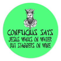 Atheistisches Konfuzius sticker by LIMEYBOY Atheistisches Konfuzius sticker