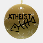 Atheist Fish Christmas Tree Ornament