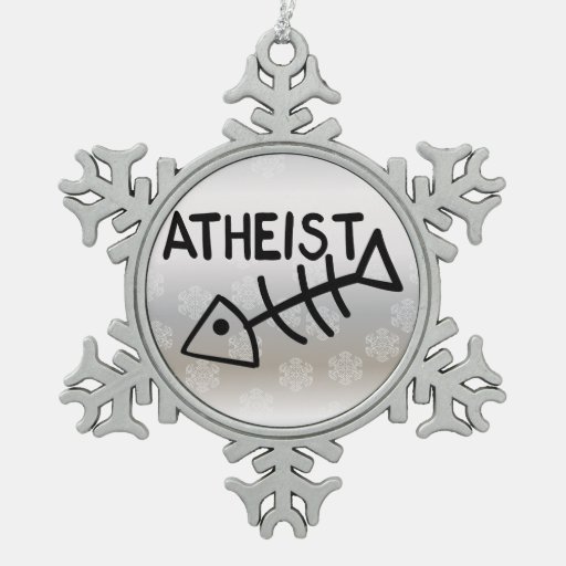 atheist fish snowflake pewter christmas ornament zazzle atheist fish snowflake pewter christmas ornament zazzle