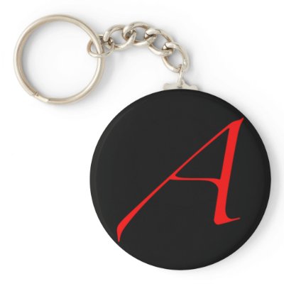 Atheist Scarlet Letter Keychain by VillageHeathen