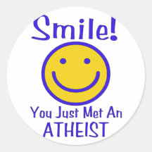 Atheist Smiley Round Stickers