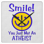 Atheist Smiley Wall Clocks