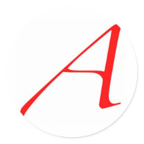 Atheist Symbol (Red A) Round Sticker