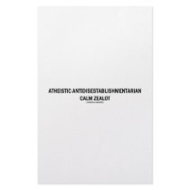 Atheistic Antidisestablishmentarian Calm Zealot Stationery Design