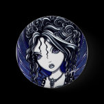 Athena Cute Dark Elegant Faery Button