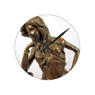 ATHENA GREEK GODDESS BRONZE ROUND CLOCK