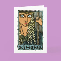 Athene Greeting Card by ThaliaTook Athene Greeting Card