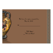 Athens design in Slate Blue and Chocolate Brown Business Card Template