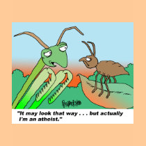 Athiest praying mantis t-shirts