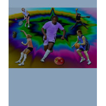 athletes with fruit t-shirts