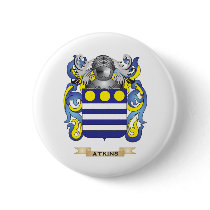 Atkins Coat of Arms (Family Crest) Pinback Buttons