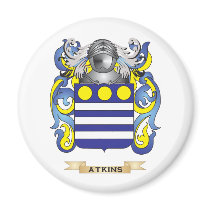 Atkins Coat of Arms (Family Crest) Refrigerator Magnet