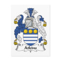 Atkins Family Crest postcards by coatsofarms Atkins Family Crest postcards